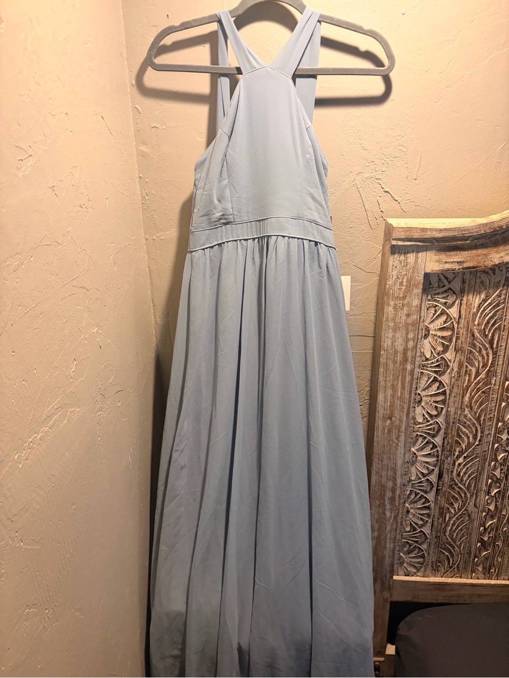 Lulu's Powder Blue Halter Maxi Dress